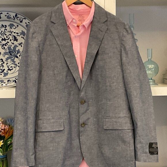 NWT J CREW Ludlow Slim Fit Suit Jacket Portuguese Cotton-Linen + 2 Dress Shirts - Picture 1 of 14